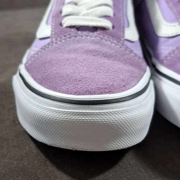 Vans Old Skool Light Purple Suede Canvas White Leather Lace Up Sneakers VG- US 5 - Picture 4 of 16